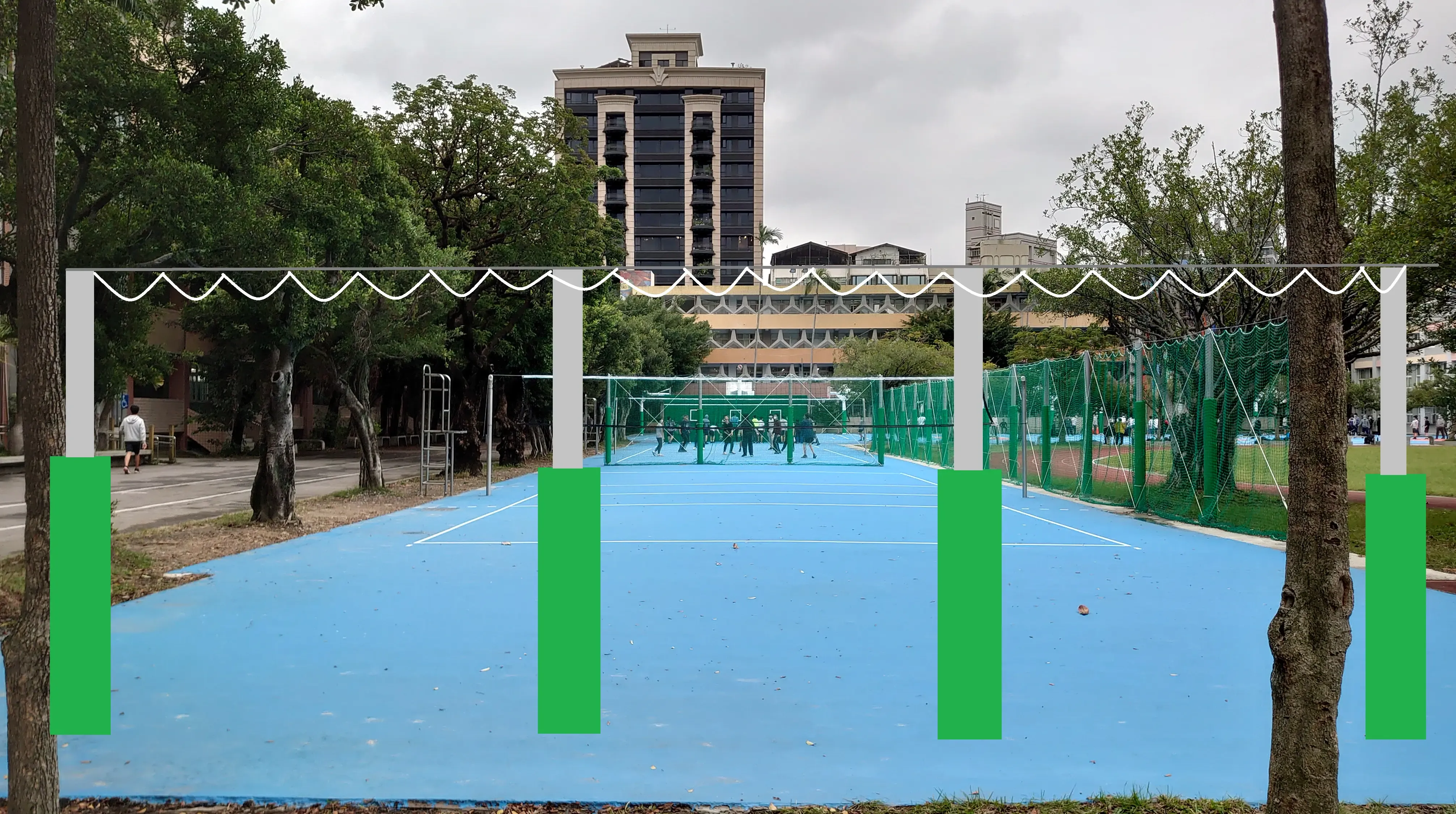 《排球場護網安裝》說明圖片